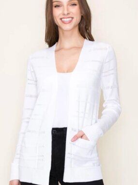 Croft & Barrow lightweight open front cardigan with pockets size M